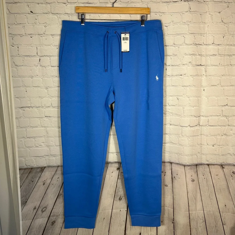 NEW Polo Ralph Lauren Mens Blue Double-Knit Jogger Sweatpants LT Tall